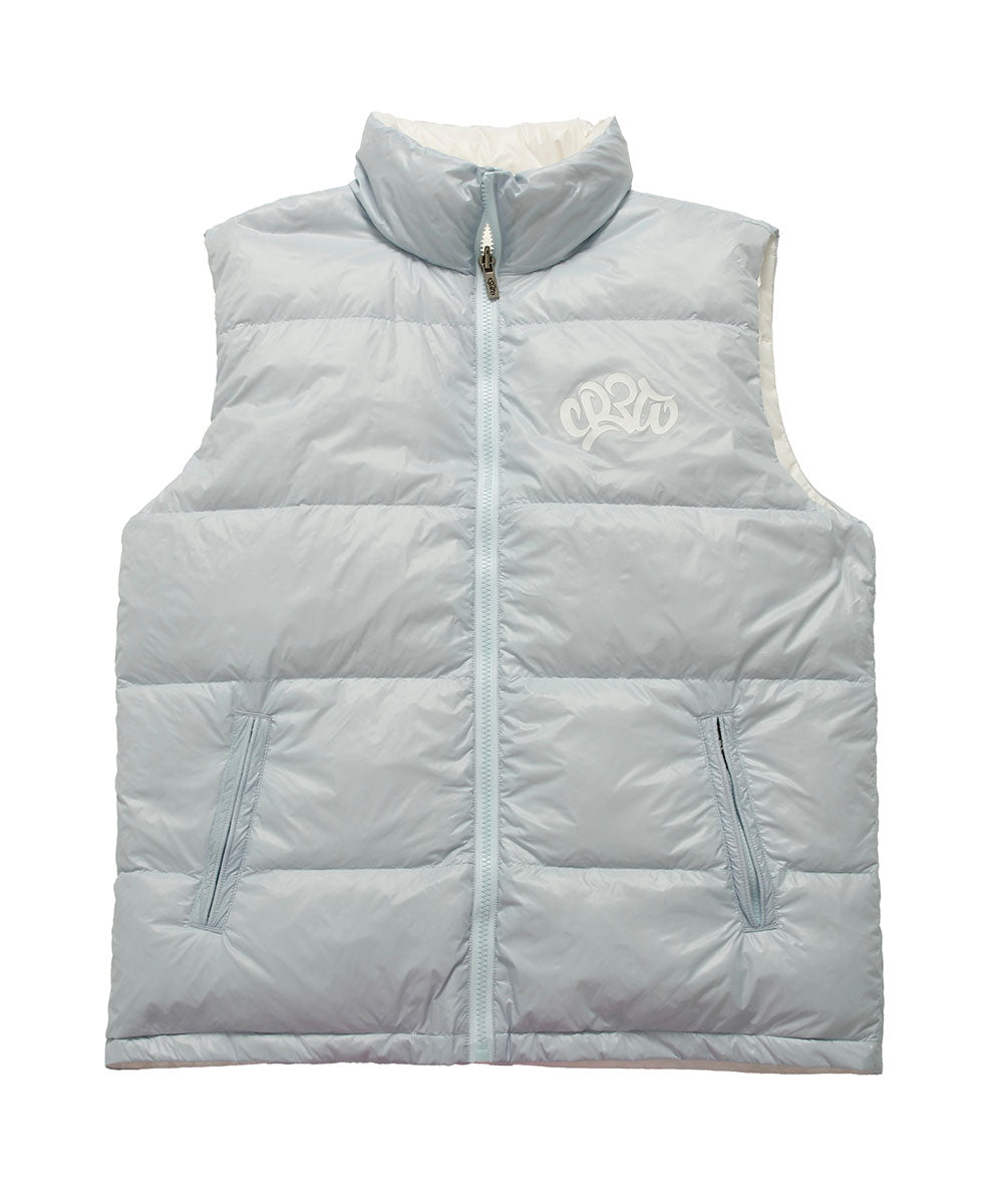 REVERSIBLE SLEEVELESS VEST  YAYO WHITE / SKY BLUE