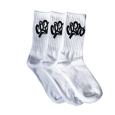 CREW LOGO ESSENTIAL WHITE SOCKS