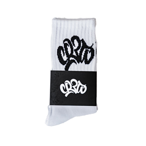 CREW LOGO ESSENTIAL WHITE SOCKS