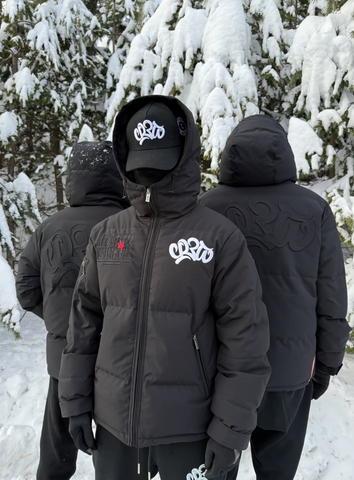 NO FACE NO CASE BLACK WINTER PUFFER JACKET W BALACLAVA