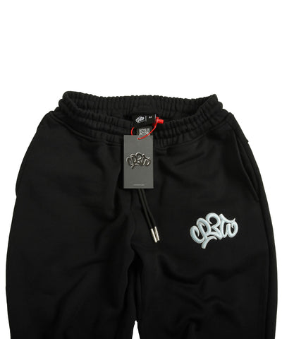 OG SMALL LOGO TRACKPANTS CUFFED BLACK - WHITE/BLUE