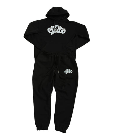 OG SMALL LOGO TRACKPANTS CUFFED BLACK - WHITE/BLUE