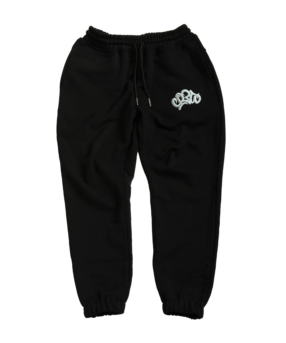 OG SMALL LOGO TRACKPANTS CUFFED BLACK - WHITE/BLUE