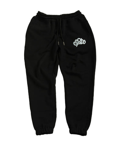 OG SMALL LOGO TRACKPANTS CUFFED BLACK - WHITE/BLUE