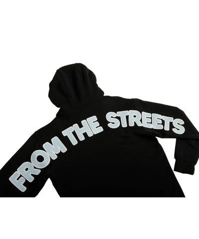 OG CREW FTS HOODIE BLACK DOUBLE WHITE - SMURF BLUE